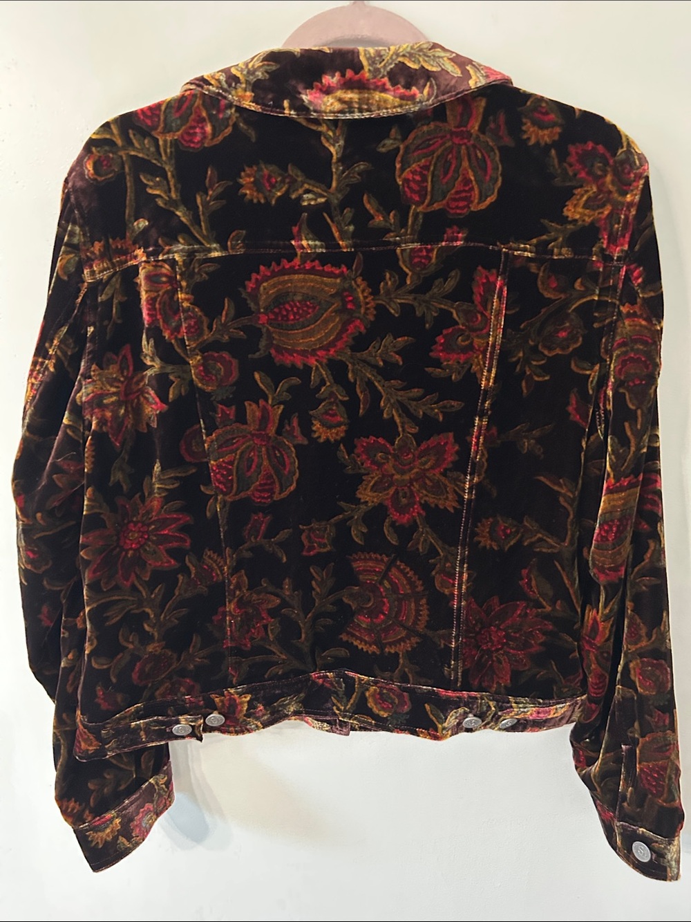 Sundance Jacket Wren Silk Blend Velvet Dark Floral Whimsigoth Fairy Medium - Picture 7 of 15